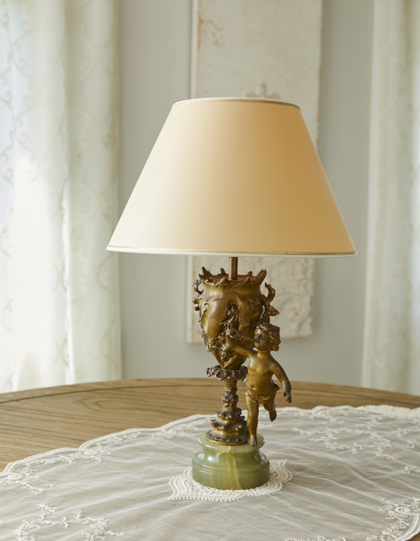 アンティーク　ブロンズテーブルランプ2