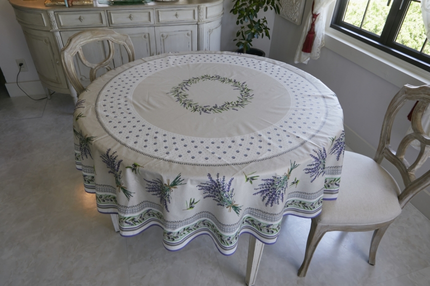 テーブルクロス　ラベンダー＆オリーブ2