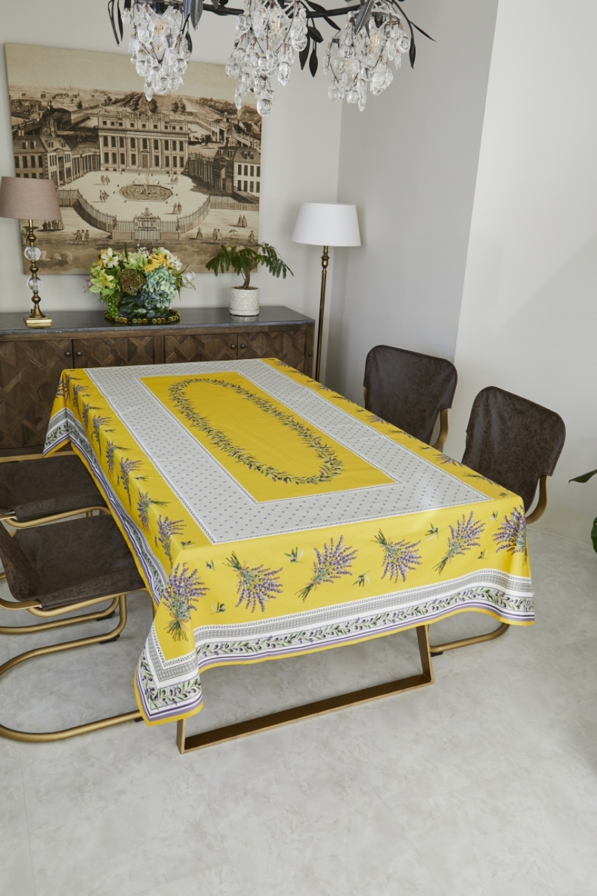 テーブルクロス　ラベンダー＆オリーブ　4～6人掛用1