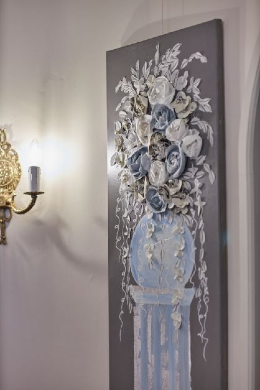 アクリル画　ローズ1