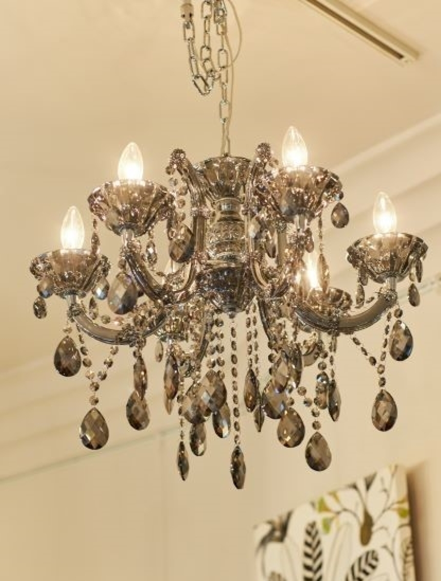 シャンデリア　６灯　クリアブラック 　1