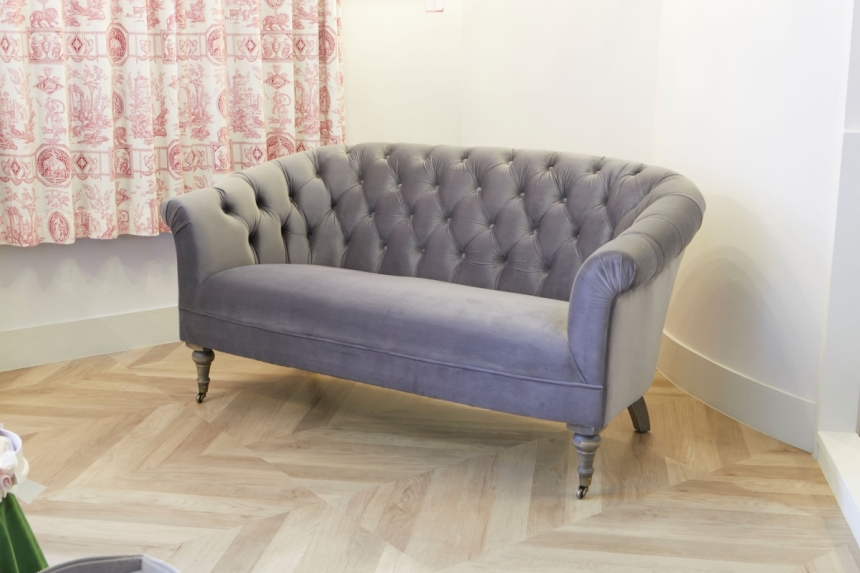 ソファー　ベロアダークグレー3